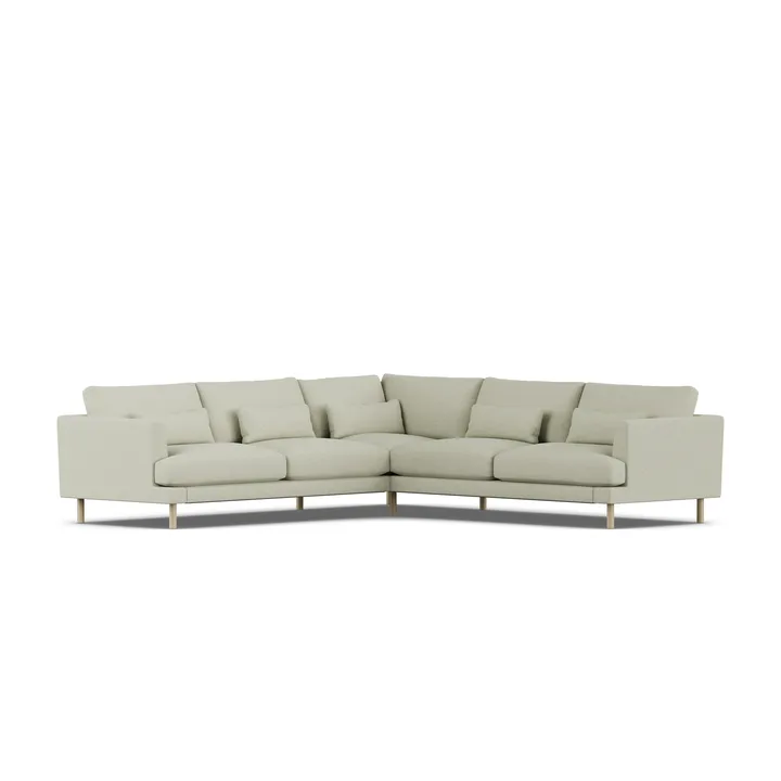 Bredhult soffa - Luiza Beige 3981-vitoljad ek, hörnsoffa F - 1898