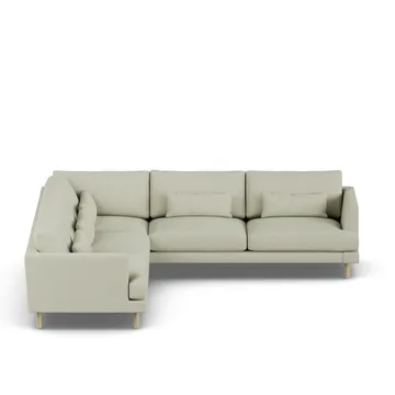 Bredhult soffa - Luiza Beige 3981-vitoljad ek, hörnsoffa F - 1898