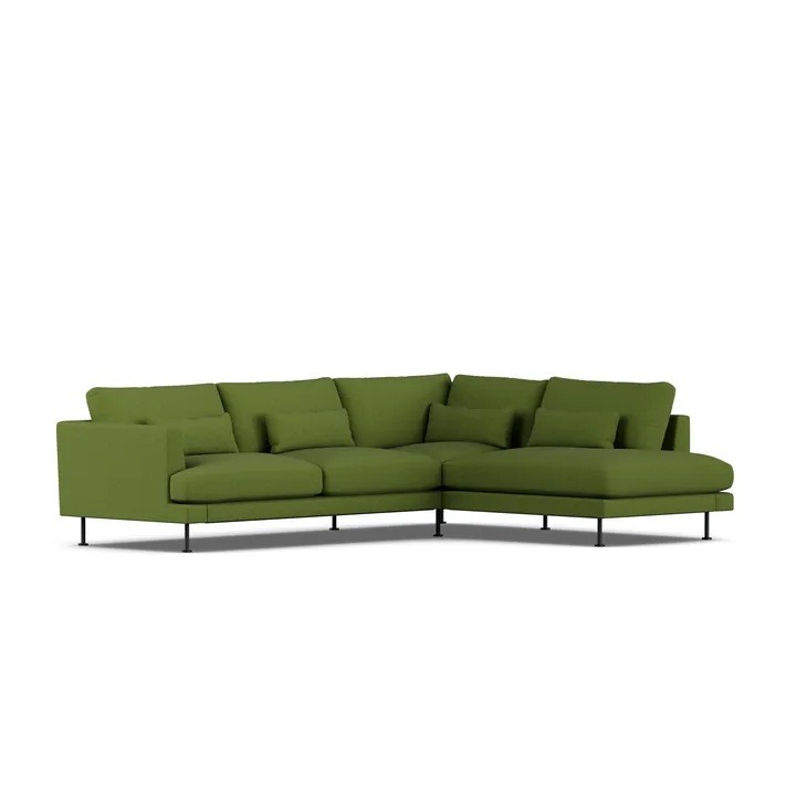 Bredhult soffa - Luiza Green 3975-svart stål, 3-sits A1 - 1898