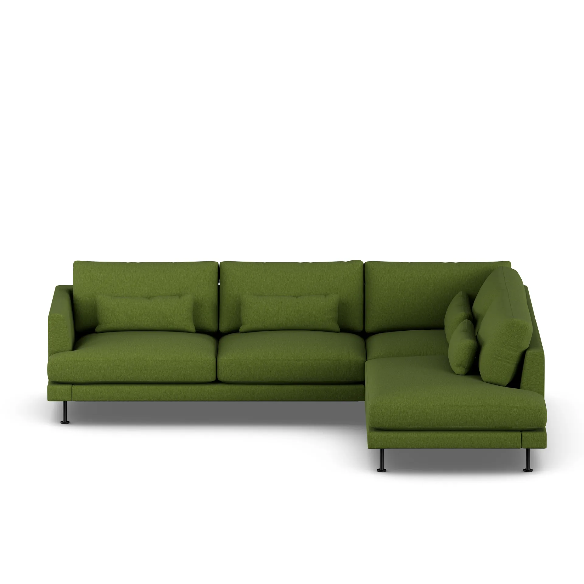 Bredhult soffa, Luiza Green 3975-svart stål, 3-sits A1 1898