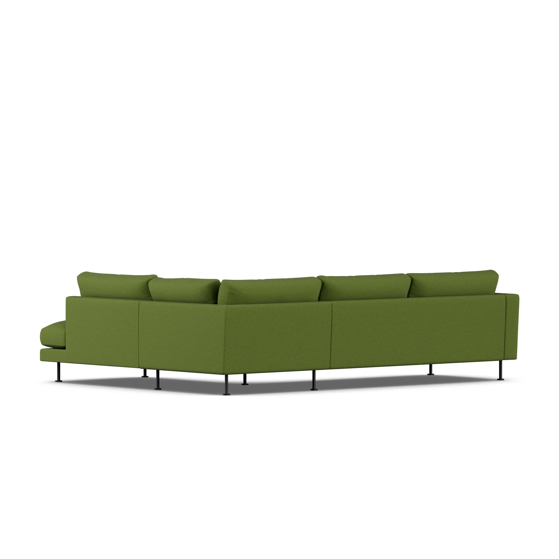 Bredhult soffa, Luiza Green 3975-svart stål, 3-sits A1 1898