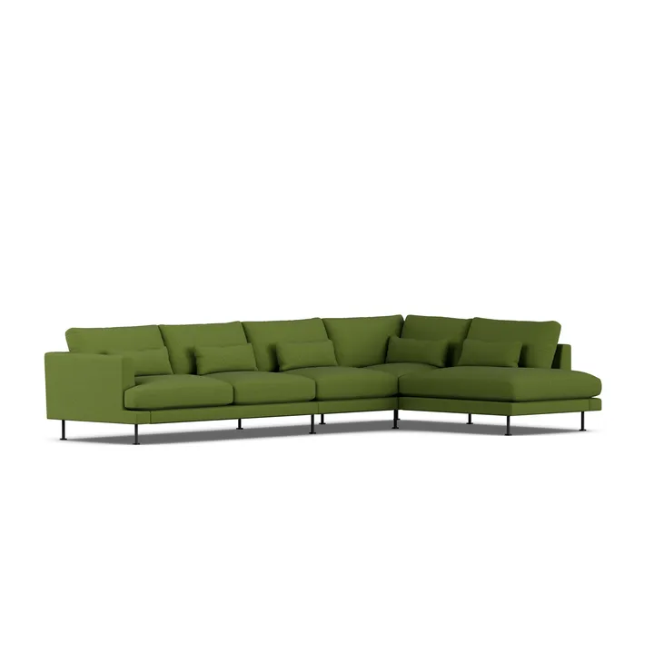 Bredhult soffa - Luiza Green 3975-svart stål, 4-sits B1 - 1898