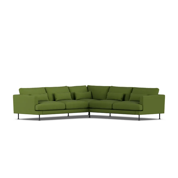 Bredhult soffa - Luiza Green 3975-svart stål, hörnsoffa F - 1898