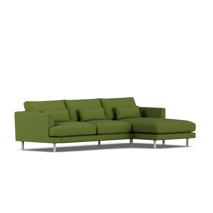 Bredhult soffa - Luiza Green 3975-vitoljad ek, 2,5-sits C1 - 1898