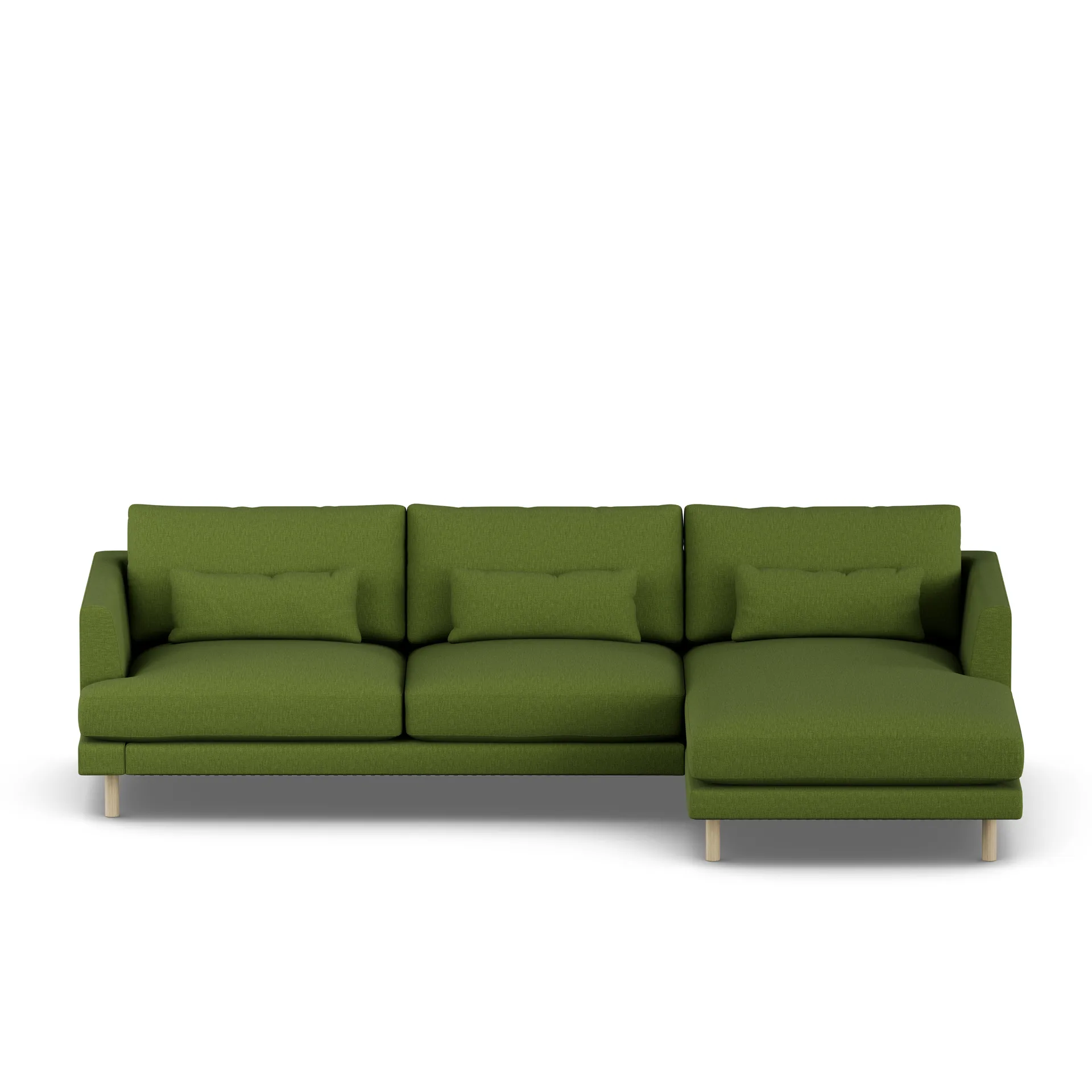 Bredhult soffa, Luiza Green 3975-vitoljad ek, 2,5-sits C1 1898