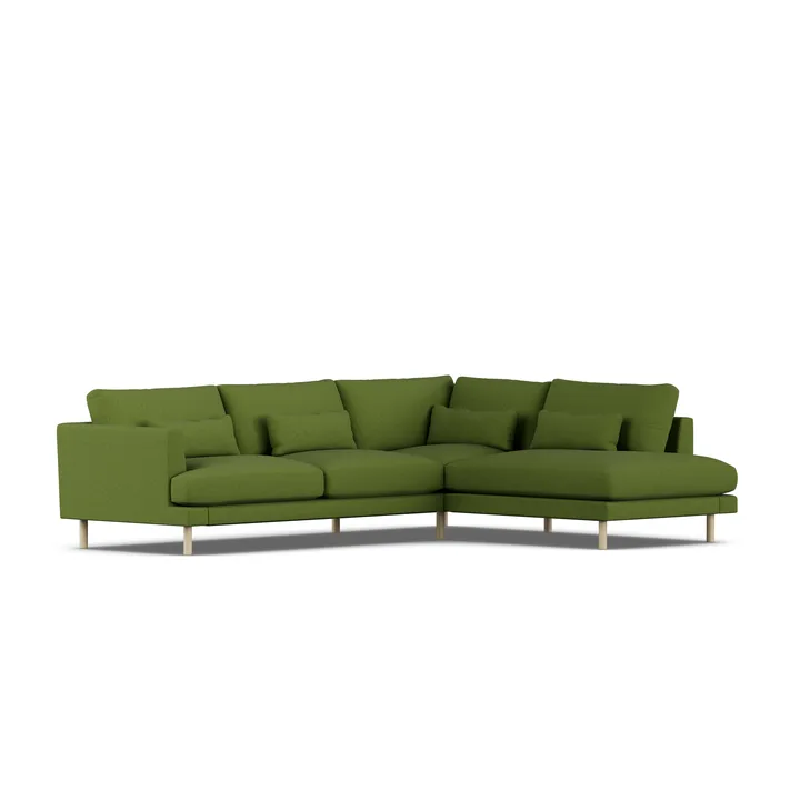 Bredhult soffa - Luiza Green 3975-vitoljad ek, 3-sits A1 - 1898