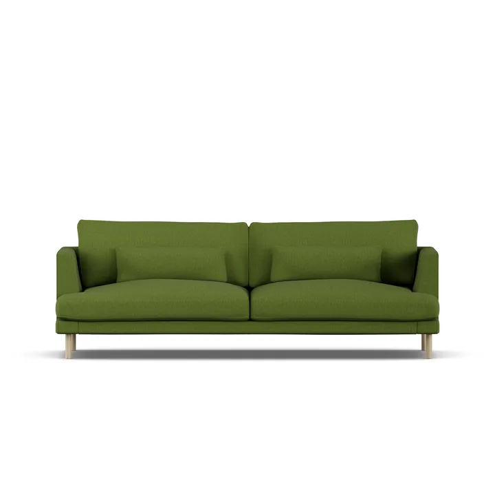 Bredhult soffa - Luiza Green 3975-vitoljad ek, 3-sits - 1898