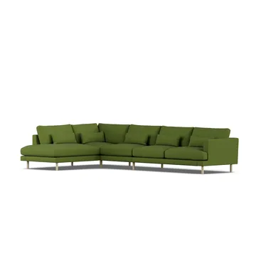 Bredhult soffa - Luiza Green 3975-vitoljad ek, 4-sits B2 - 1898