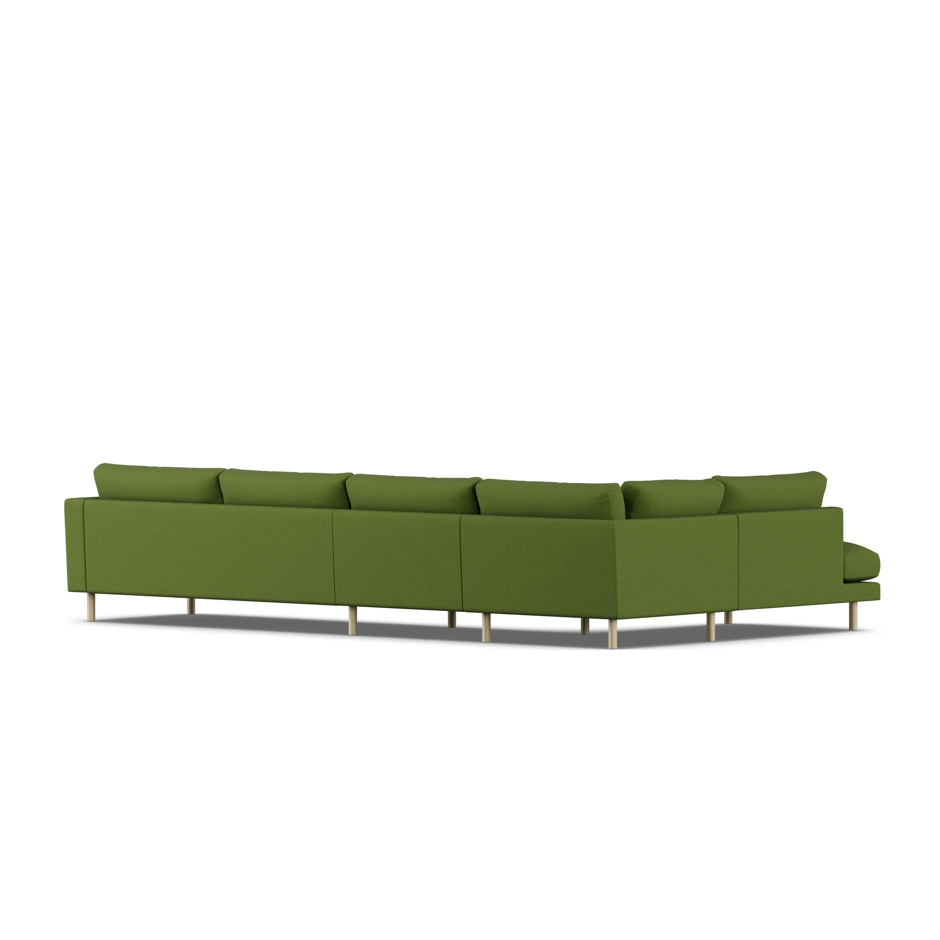 Bredhult soffa, Luiza Green 3975-vitoljad ek, 4-sits B2 1898