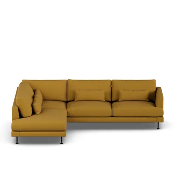 Bredhult soffa - Luiza Mustard 3972-svart stål, 3-sits A2 - 1898