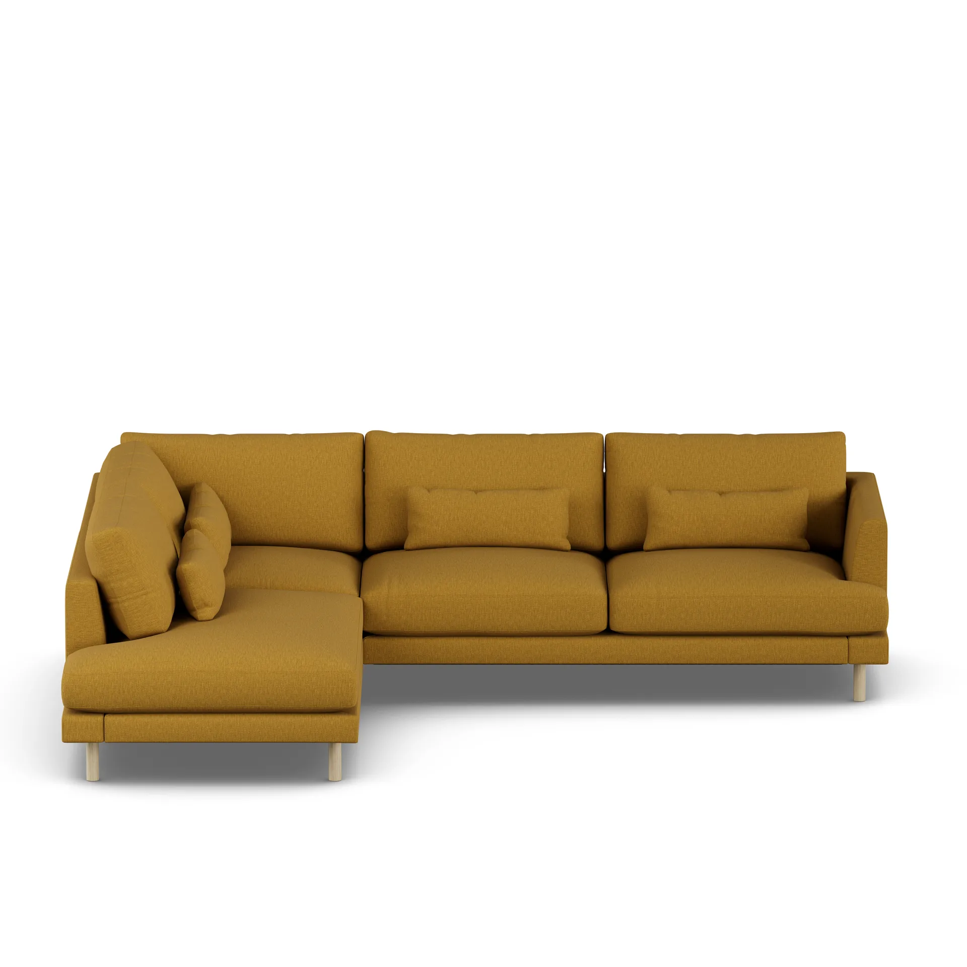 Bredhult soffa, Luiza Mustard 3972-vitoljad ek, 3-sits A2 1898