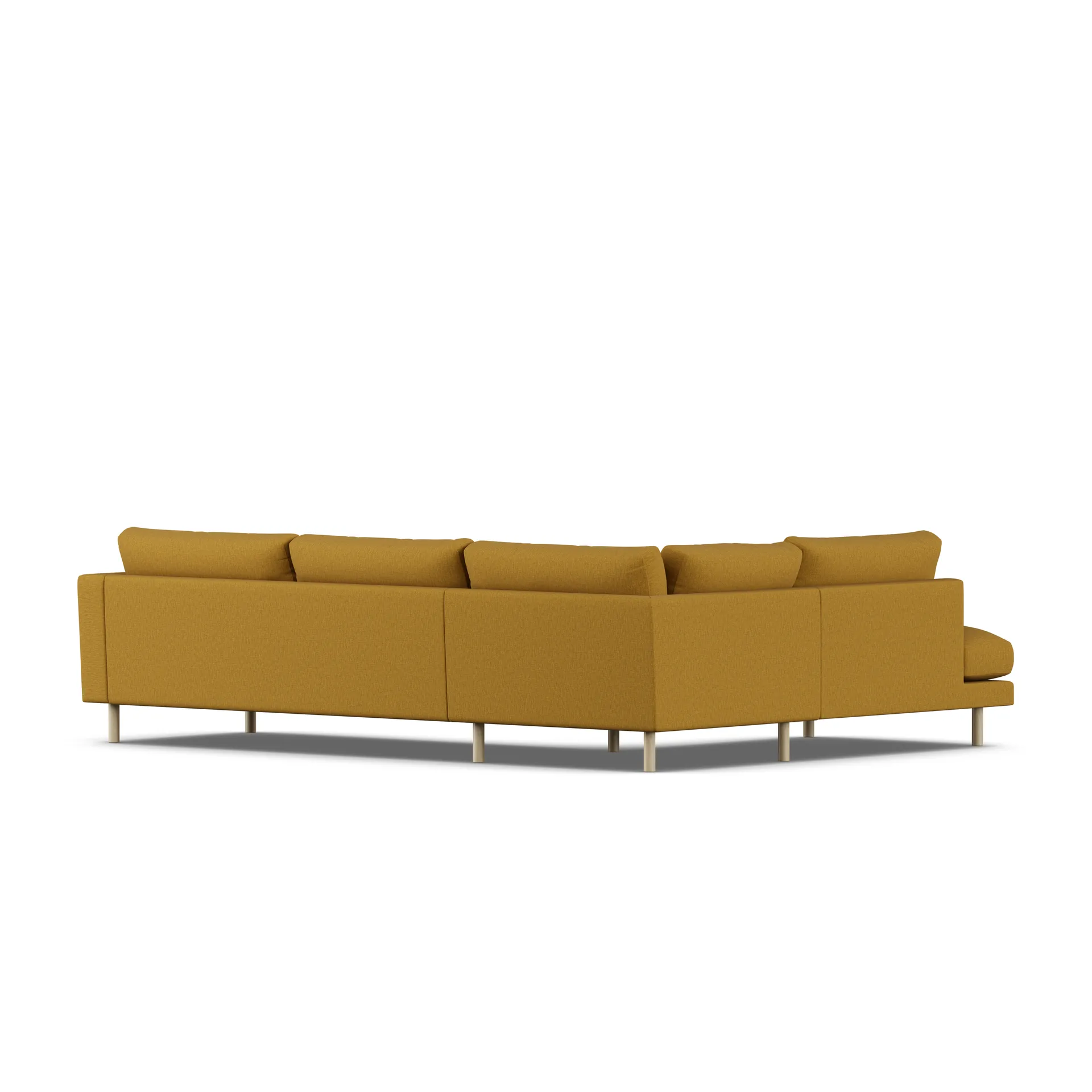 Bredhult soffa, Luiza Mustard 3972-vitoljad ek, 3-sits A2 1898