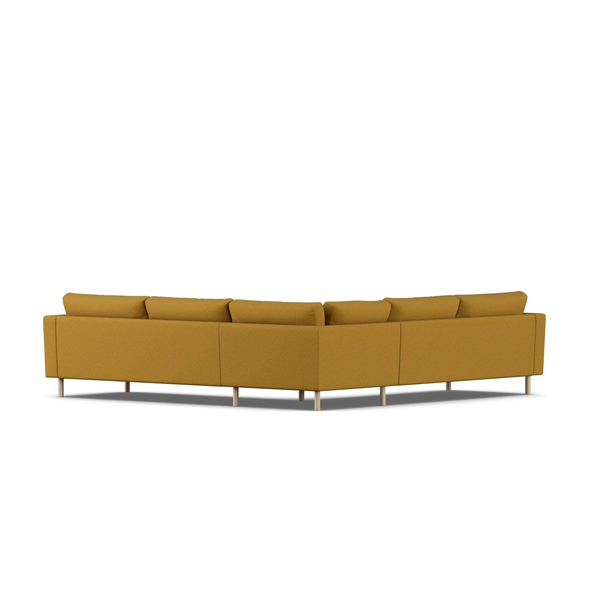 Bredhult soffa, Luiza Mustard 3972-vitoljad ek, hörnsoffa F 1898