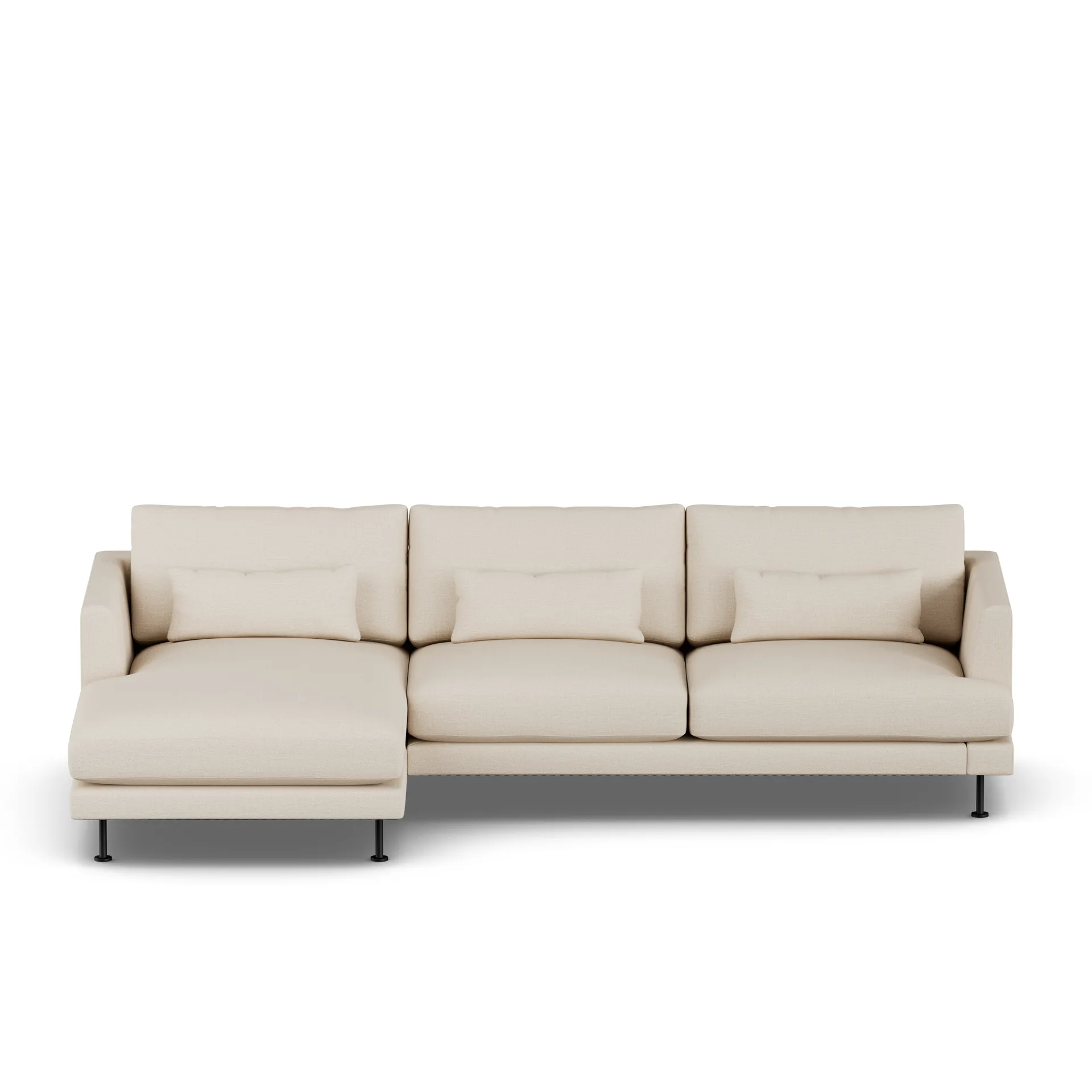 Bredhult soffa, Same Beige 6670-svart stål, 2,5-sits C2 1898