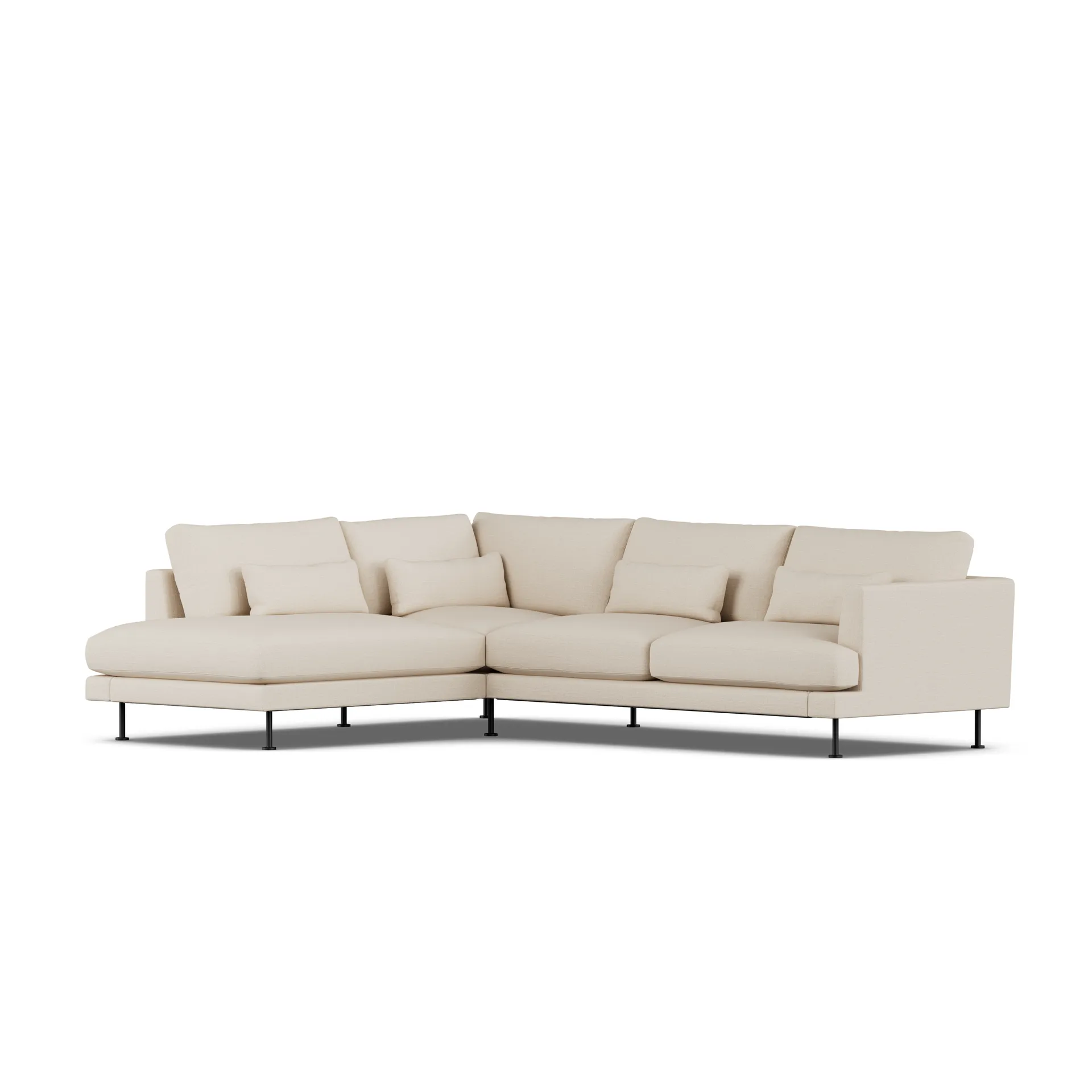 Bredhult soffa, Same Beige 6670-svart stål, 3-sits A2 1898