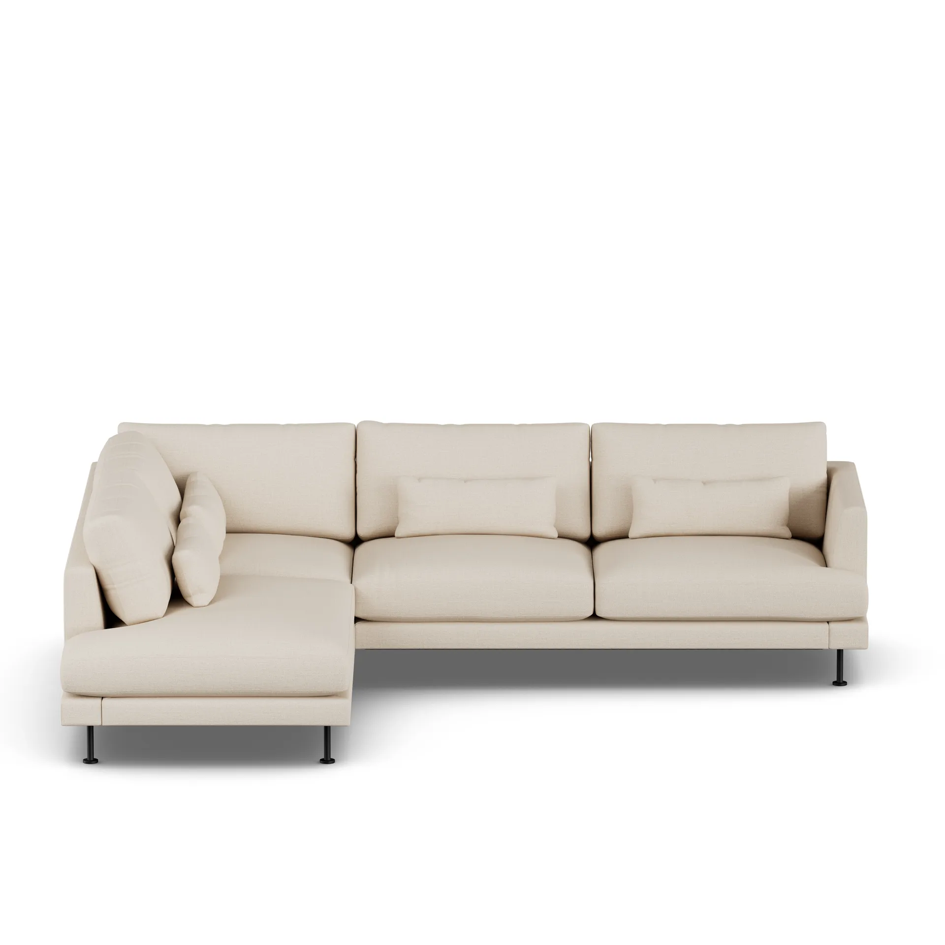 Bredhult soffa, Same Beige 6670-svart stål, 3-sits A2 1898