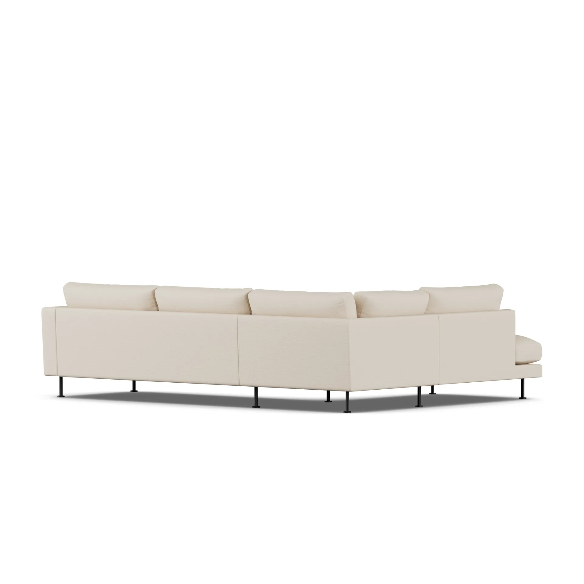 Bredhult soffa, Same Beige 6670-svart stål, 3-sits A2 1898