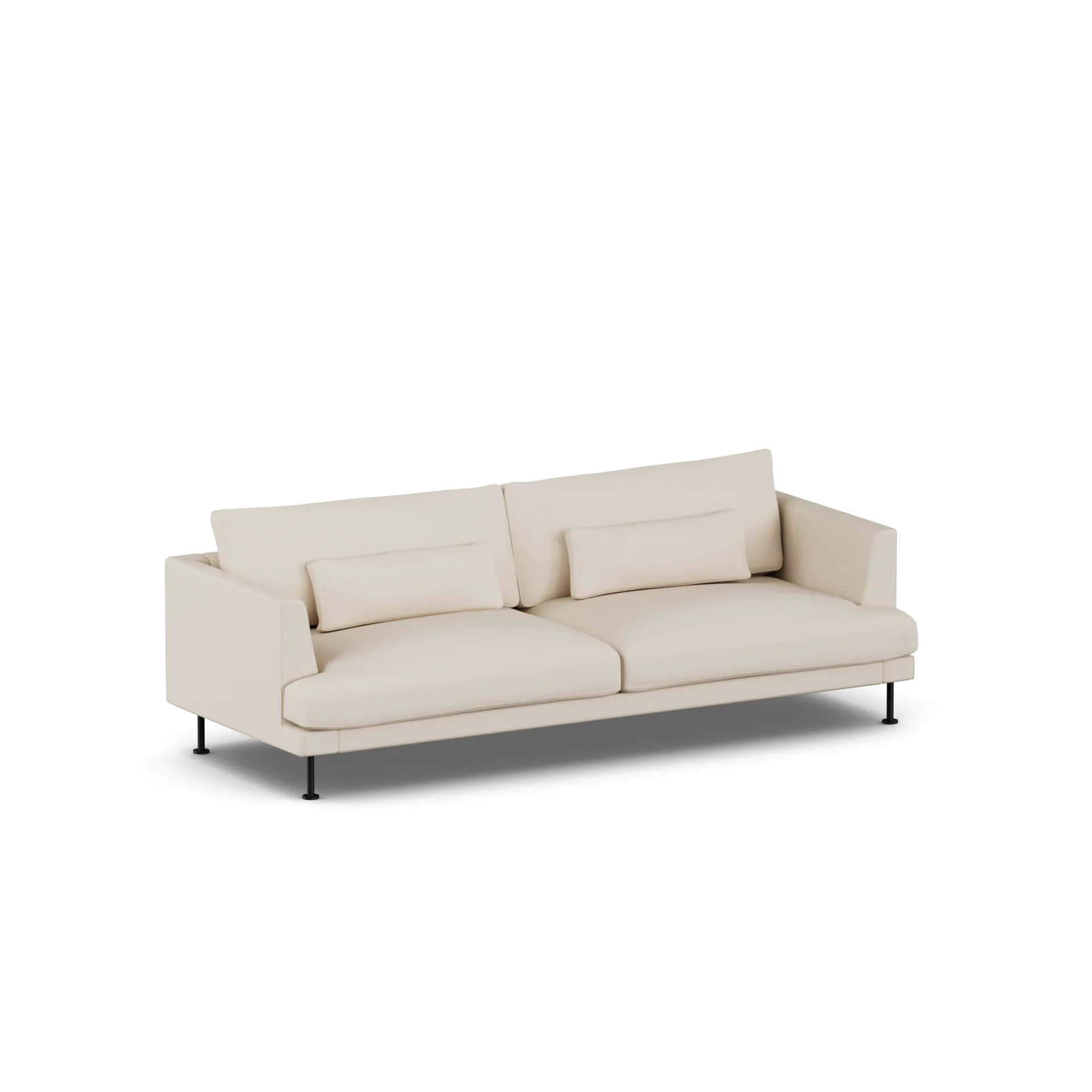 Bredhult soffa, Same Beige 6670-svart stål, 3-sits 1898