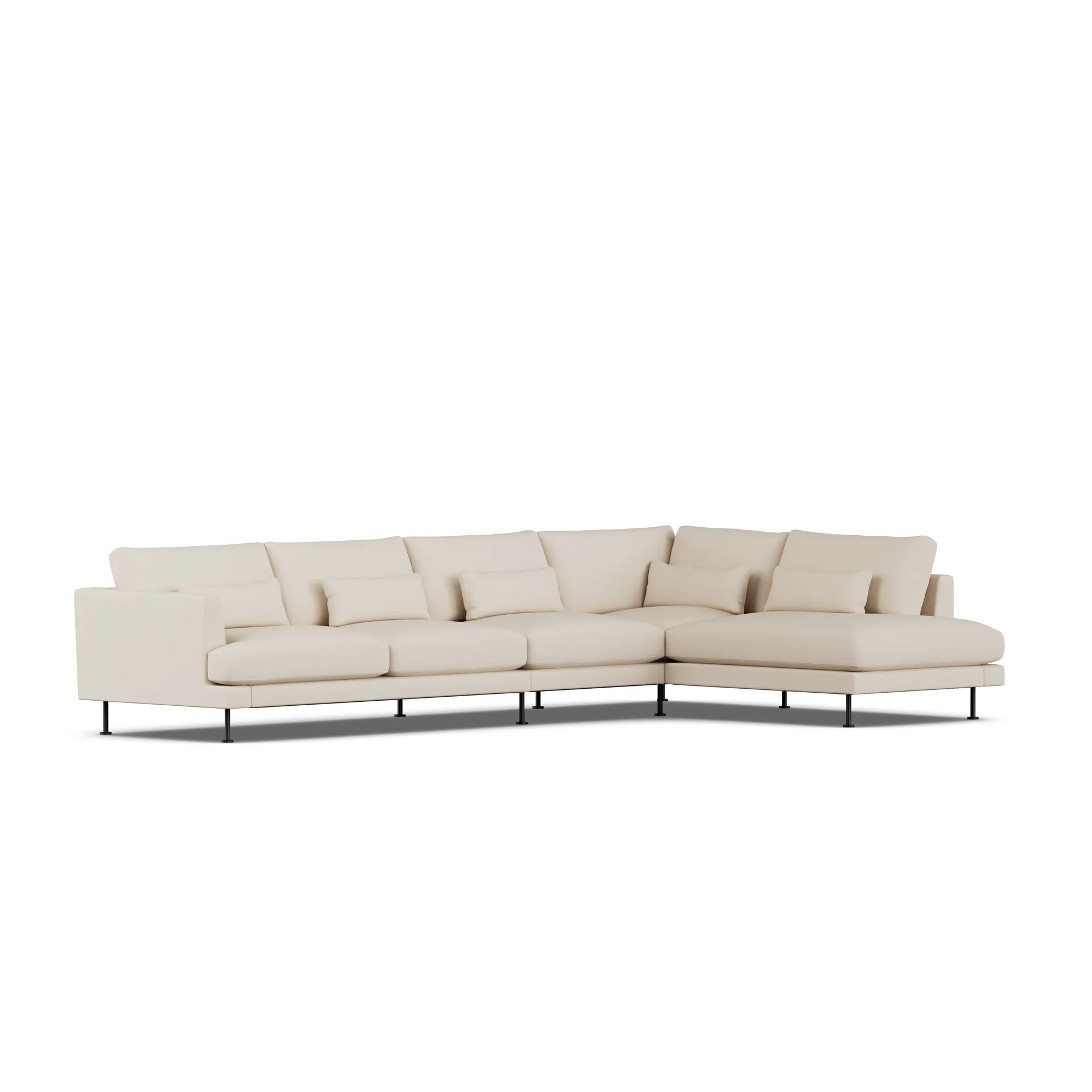 Bredhult soffa, Same Beige 6670-svart stål, 4-sits B1 1898