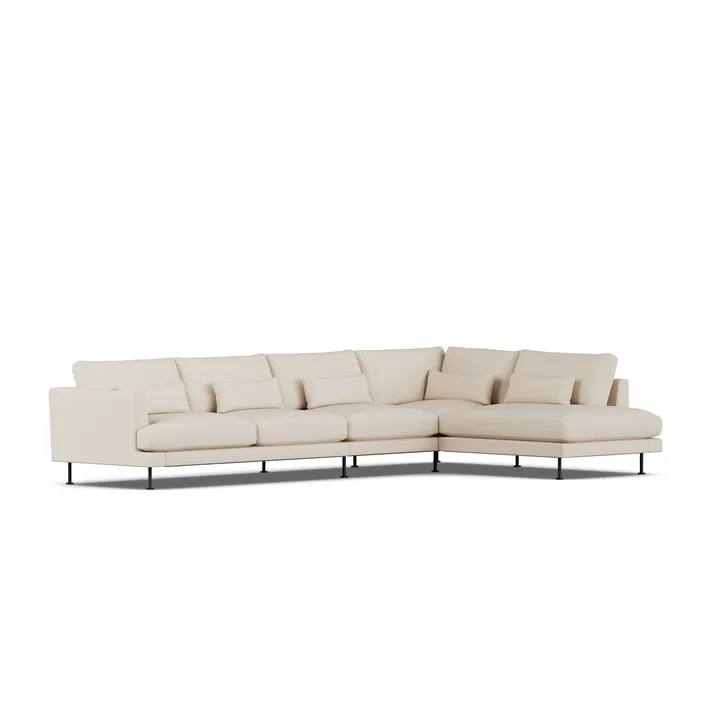 Bredhult soffa - Same Beige 6670-svart stål, 4-sits B1 - 1898