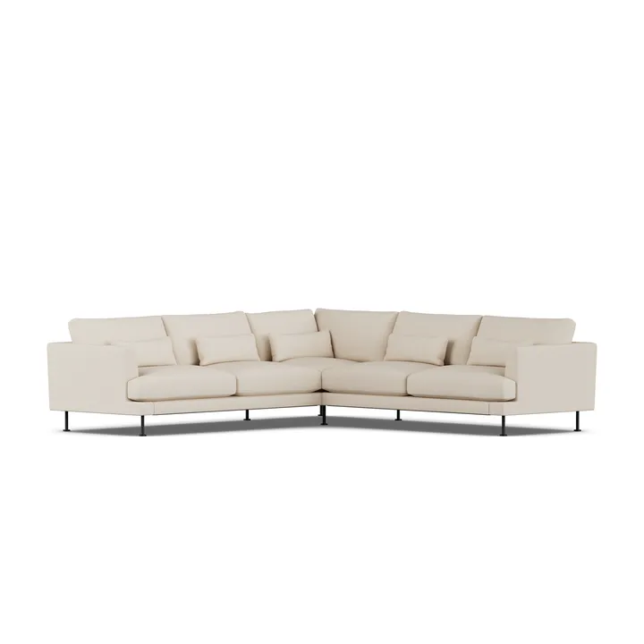 Bredhult soffa - Same Beige 6670-svart stål, hörnsoffa F - 1898