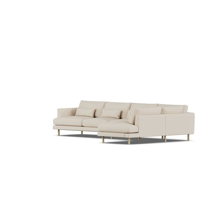 Bredhult soffa - Same Beige 6670-vitoljad ek, 4-sits B1 - 1898