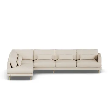 Bredhult soffa - Same Beige 6670-vitoljad ek, 4-sits B2 - 1898