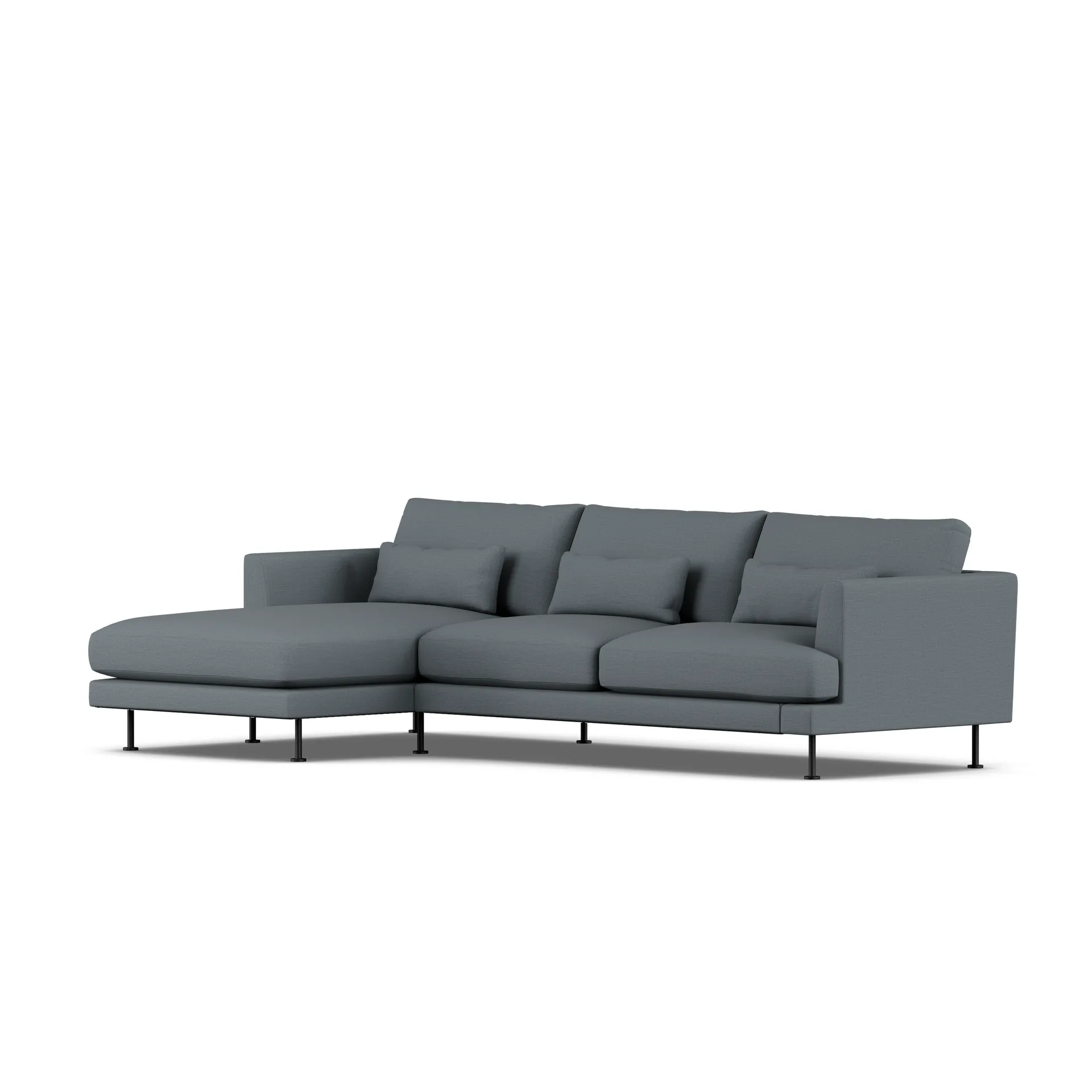 Bredhult soffa, Same Blue 6678-svart stål, 2,5-sits C2 1898