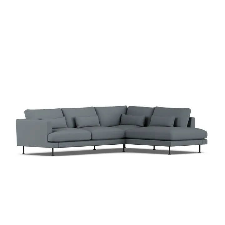 Bredhult soffa - Same Blue 6678-svart stål, 3-sits A1 - 1898
