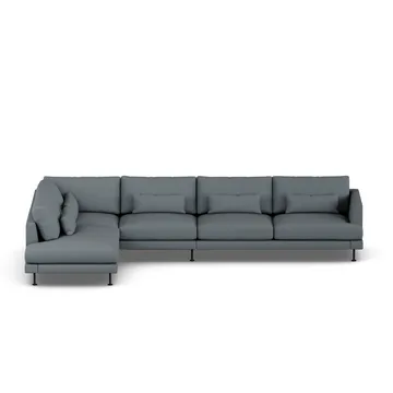 Bredhult soffa - Same Blue 6678-svart stål, 4-sits B2 - 1898