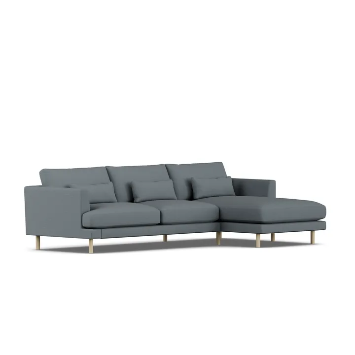 Bredhult soffa - Same Blue 6678-vitoljad ek, 2,5-sits C1 - 1898
