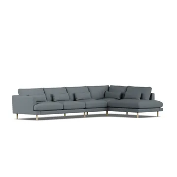 Bredhult soffa - Same Blue 6678-vitoljad ek, 4-sits B1 - 1898