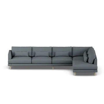 Bredhult soffa - Same Blue 6678-vitoljad ek, 4-sits B1 - 1898