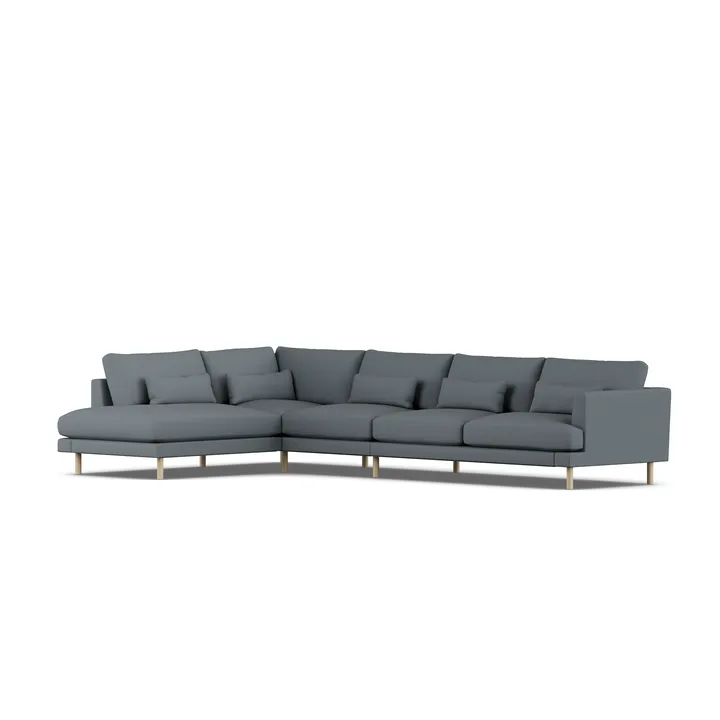 Bredhult soffa - Same Blue 6678-vitoljad ek, 4-sits B2 - 1898