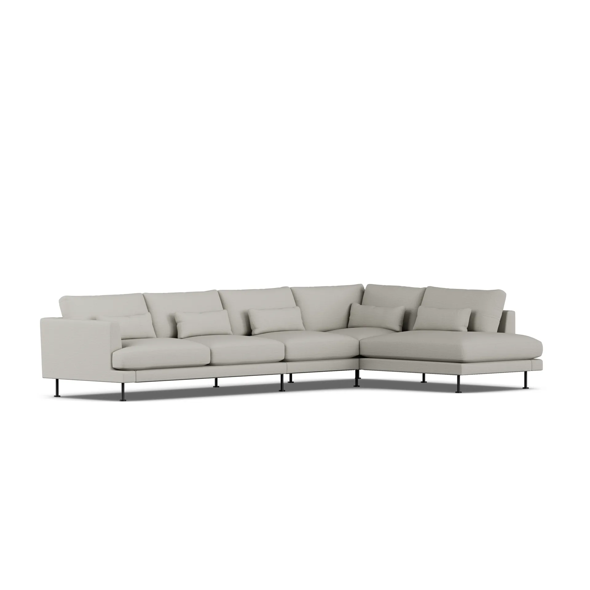 Bredhult soffa, Same Grey 6673-svart stål, 4-sits B1 1898
