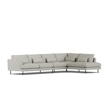 Bredhult soffa - Same Grey 6673-svart stål, 4-sits B1 - 1898