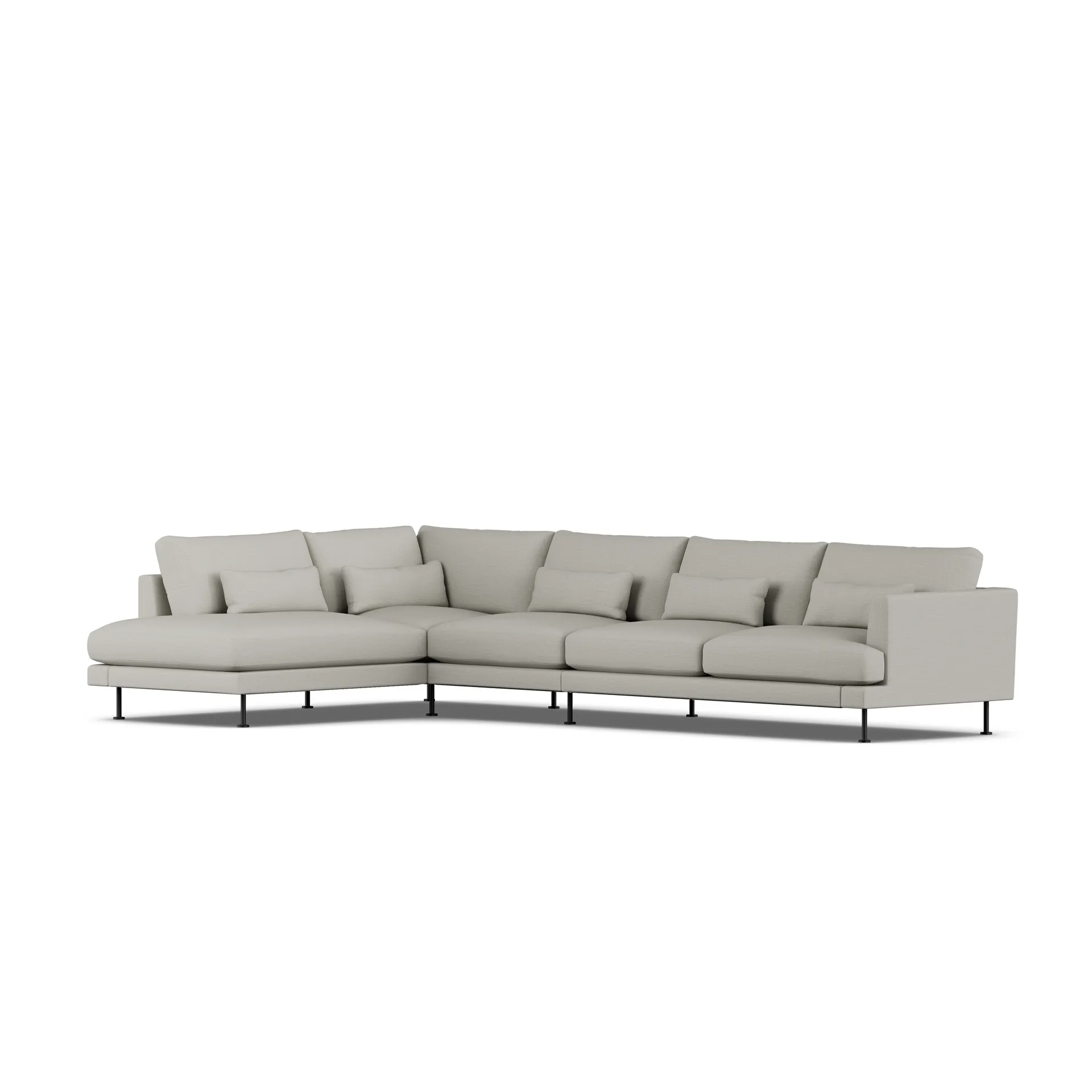 Bredhult soffa, Same Grey 6673-svart stål, 4-sits B2 1898