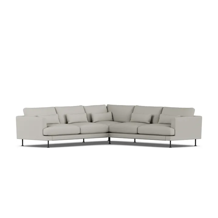 Bredhult soffa - Same Grey 6673-svart stål, hörnsoffa F - 1898