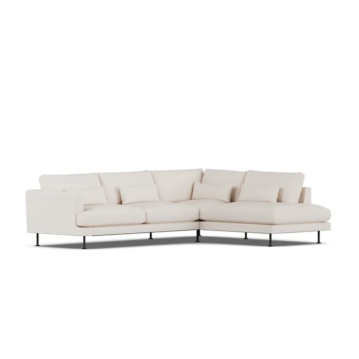 Bredhult soffa - Same Off White 6671-svart stål, 3-sits A1 - 1898