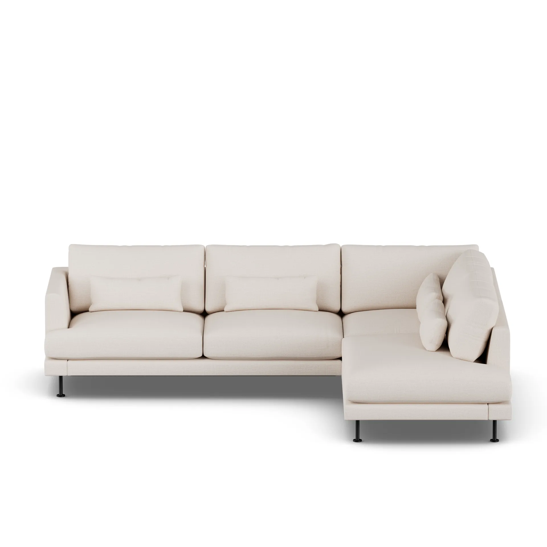 Bredhult soffa, Same Off White 6671-svart stål, 3-sits A1 1898