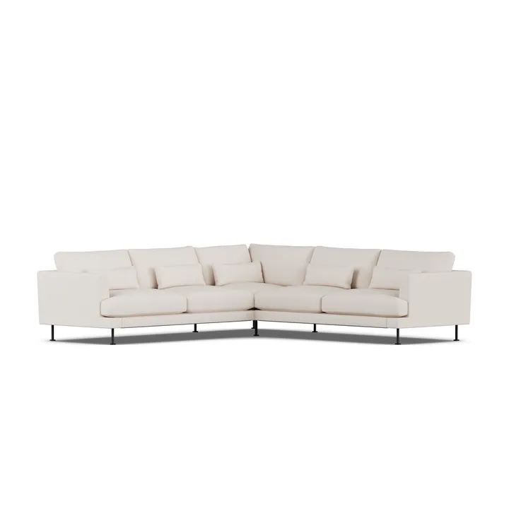 Bredhult soffa - Same Off White 6671-svart stål, hörnsoffa F - 1898