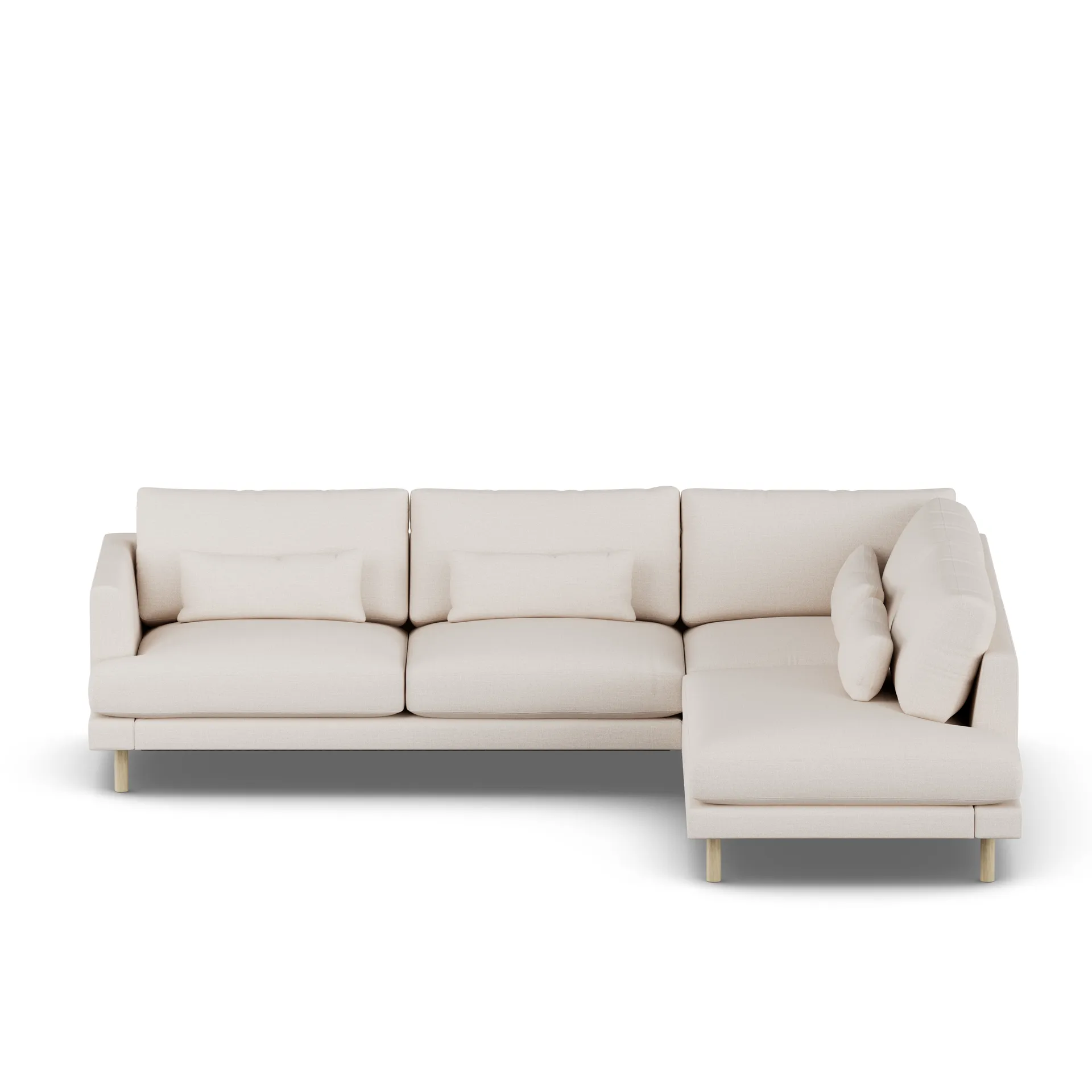 Bredhult soffa, Same Off White 6671-vitoljad ek, 3-sits A1 1898