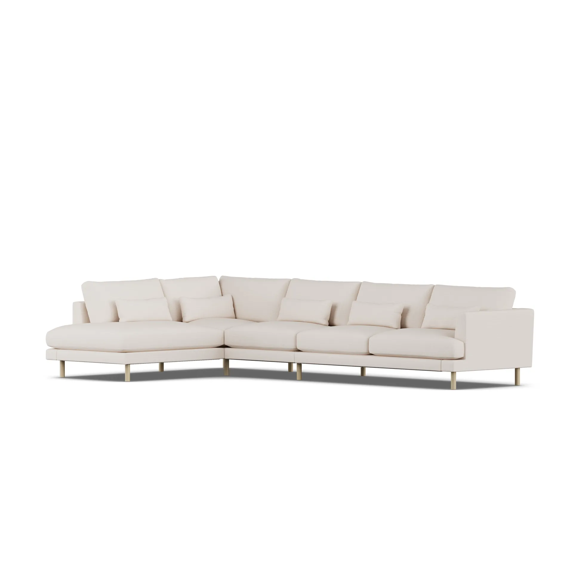 Bredhult soffa, Same Off White 6671-vitoljad ek, 4-sits B2 1898