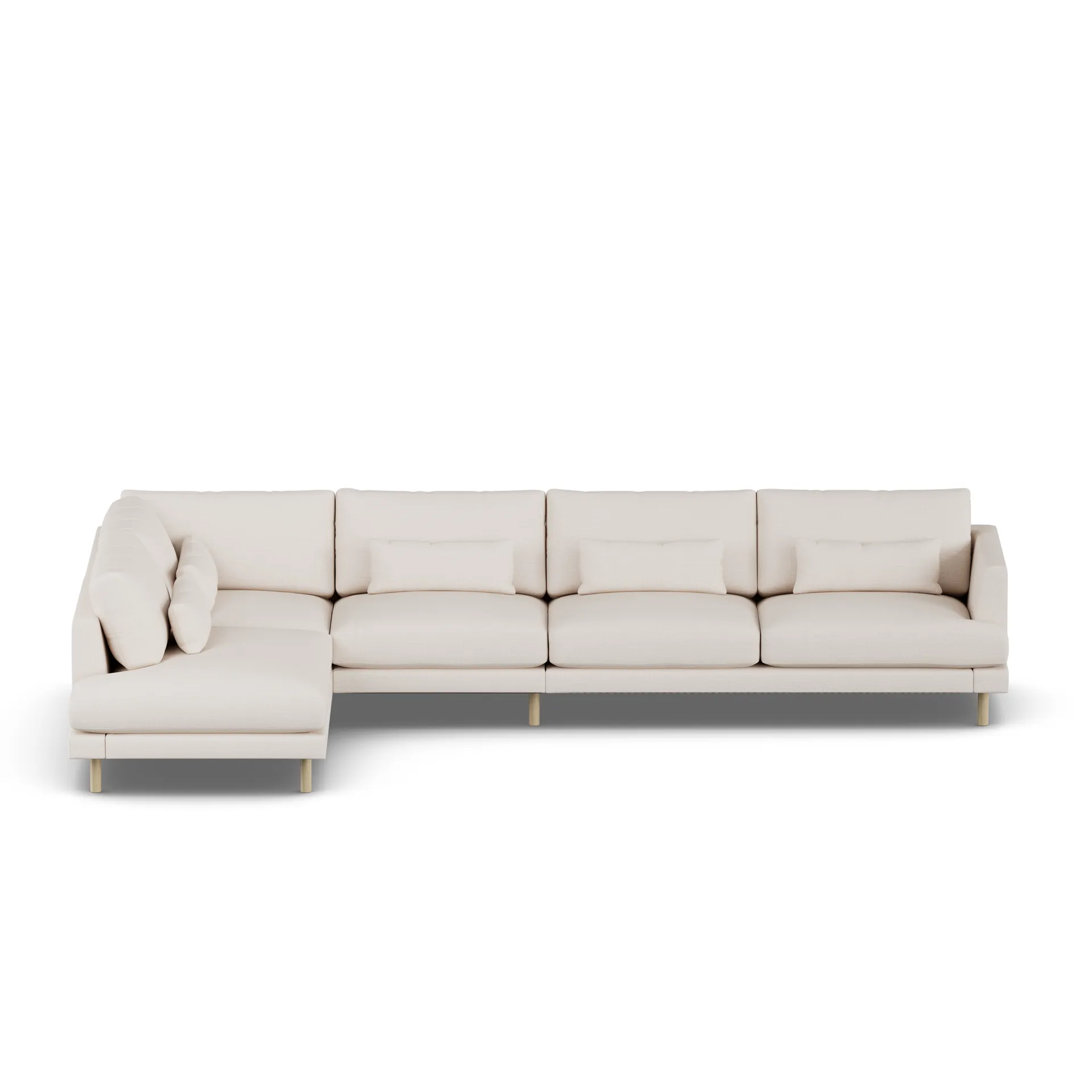 Bredhult soffa, Same Off White 6671-vitoljad ek, 4-sits B2 1898