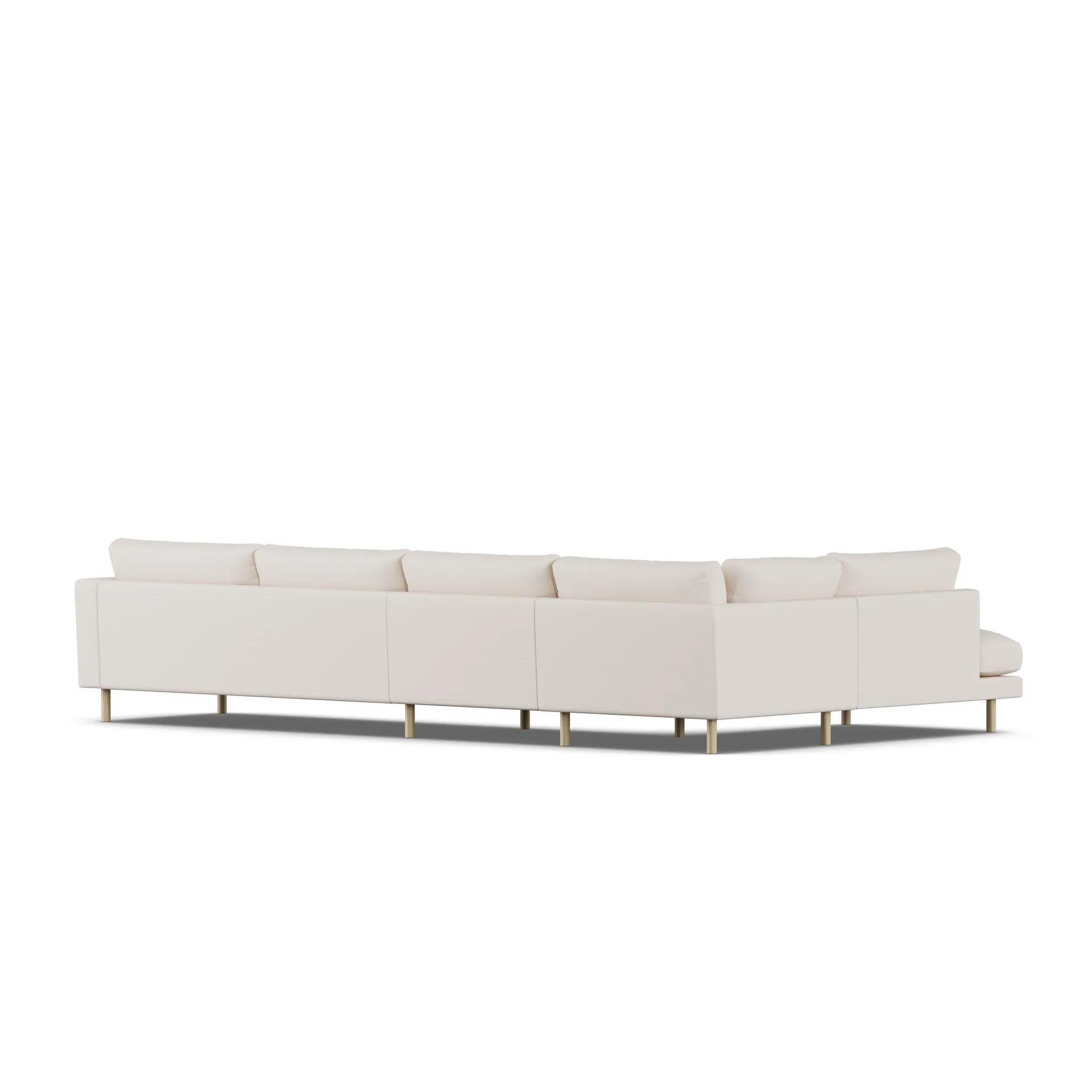 Bredhult soffa, Same Off White 6671-vitoljad ek, 4-sits B2 1898