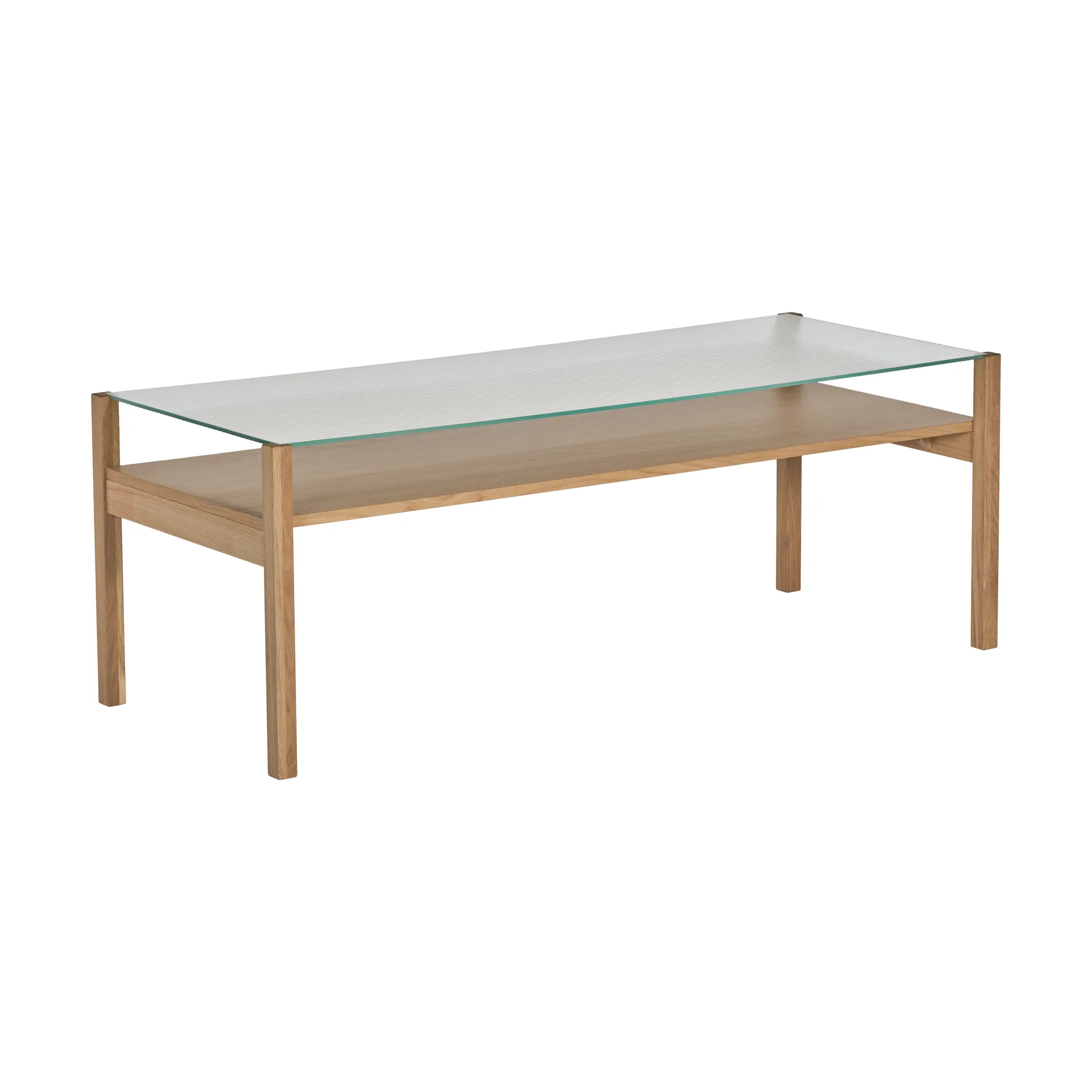 Lid soffbord, Vitpigmenterad ek-glas, 125x50 cm 1898
