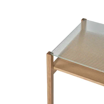 Lid soffbord - Vitpigmenterad ek-glas, 125x50 cm - 1898