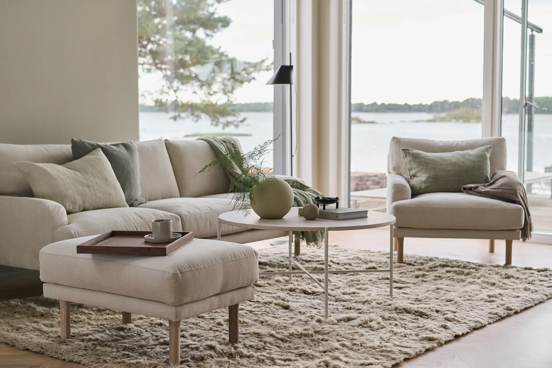 Lidnäs fotpall, Caleido Beige 9600-vitoljad ek 1898
