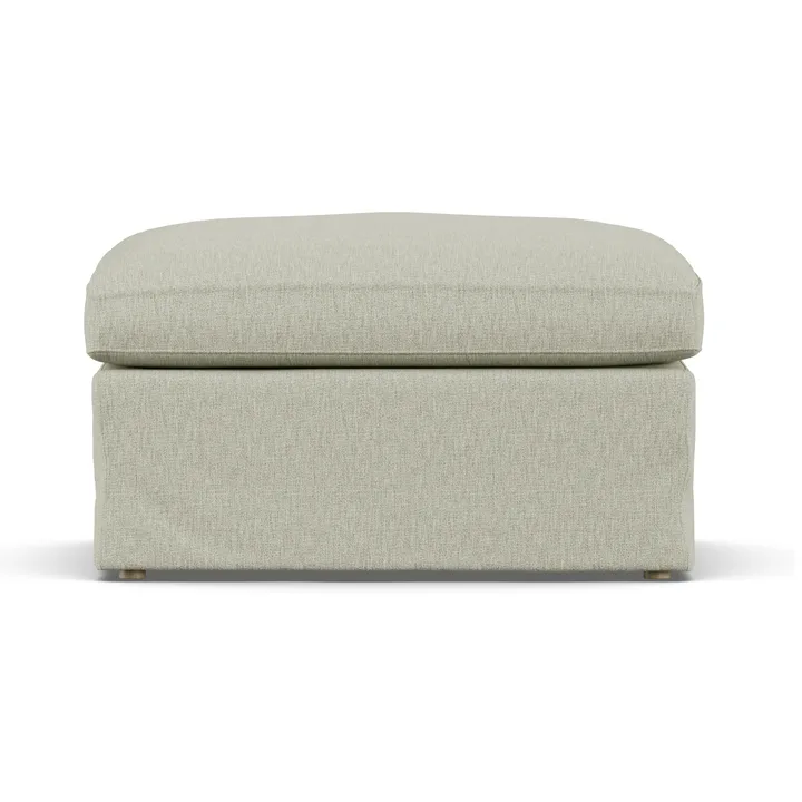 Linnevik fotpall - Luiza Beige 3981-vitoljad ek, med kappa - 1898