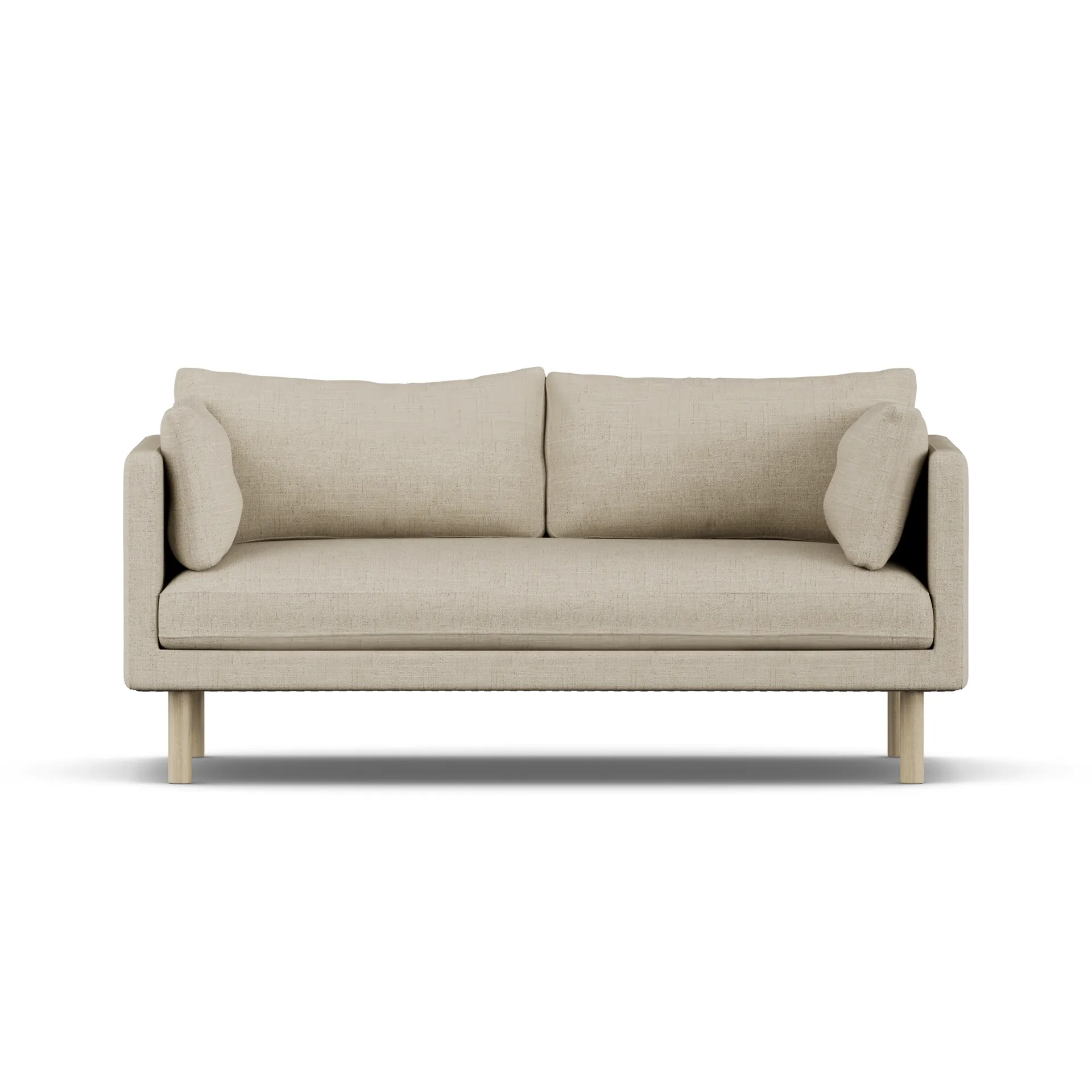 Linnevik soffa, Bern Beige 0341-vitoljad ek, 2-sits, utan kappa 1898
